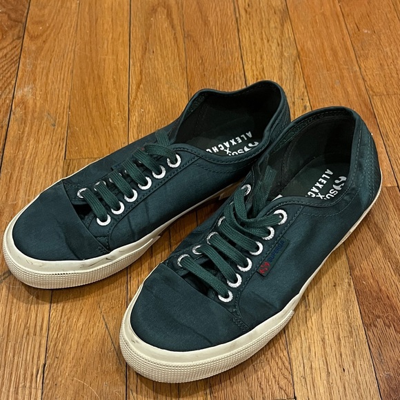 Superga Shoes - Alexa Chung Superga Green Satin shoes
